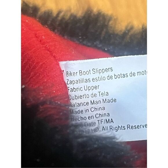 Harley Davidson Toddler Faux Fur Biker Boot Slippers Sz 10-11 Black Branded W Ha - Picture 9 of 12